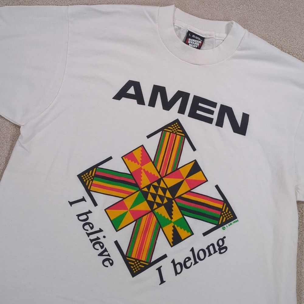 90s Single Stitch Jesus T Amen Foundation Catholic I Believe I Belong Christian